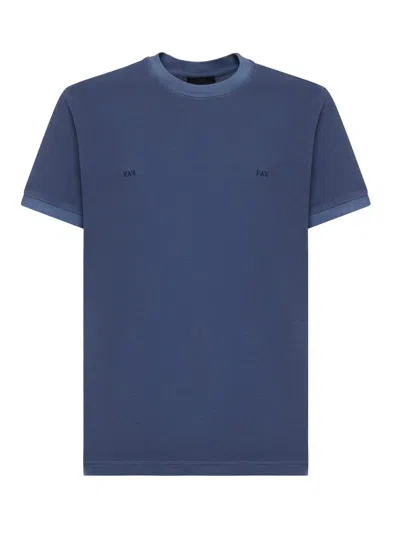 Fay Cotton Pique T-shirt In Blue