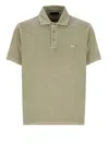 Fay Polo Collar With Short Side Slits In Military Green