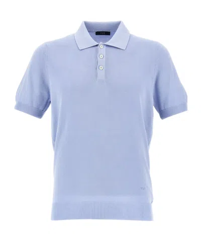 Fay Cotton Polo Shirt In Blue