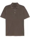 Fay Classic Cotton Knit Polo In Brown