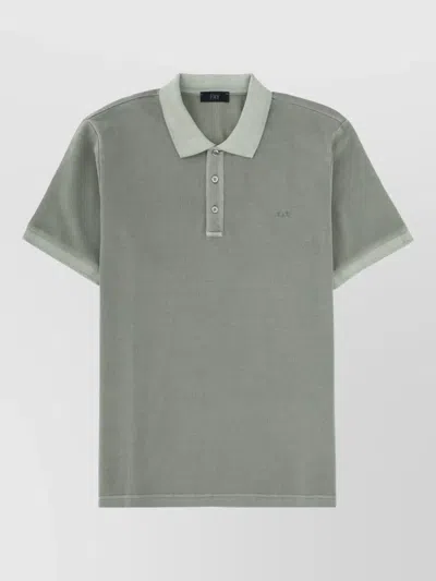 Fay Cotton Polo Shirt In Gray