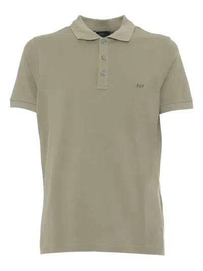 Fay Short Sleeves Cotton Polo Shirt In Green
