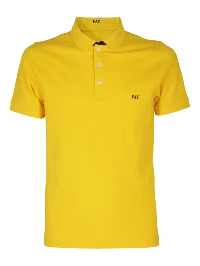 Fay Cotton Polo Shirt In Yellow