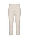 Fay Cotton Poplin Capri Pants In Neutral