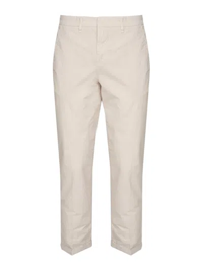 Fay Cotton Poplin Capri Pants In White