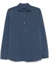 Fay Cotton French Collar Shirt In Blue