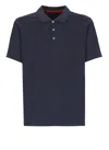 Fay Short-sleeved Cotton Polo Shirt In Blue