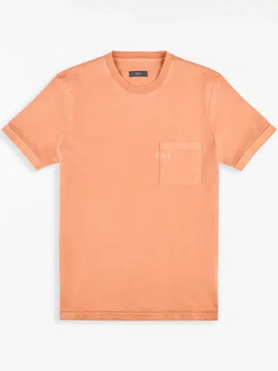 Fay Cotton T-shirt In Orange