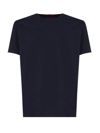 Fay Cotton T-shirt With Contrasting Color Collar In Biro