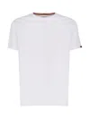 Fay Cotton T-shirt With Contrasting Color Collar In White