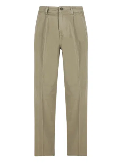 Fay Cotton Trousers In Green