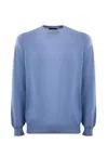 Fay Cotton Yarn Sweater In Azzurro Polvere