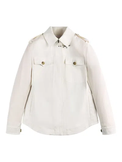 Fay Cotton-blend Shirt Jacket In White