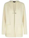 Fay Cream Wool Blend Cardigan In Beige