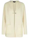 Fay Cream Wool Blend Cardigan In Cream