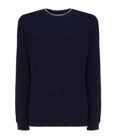 Fay Crew-neck Cotton Jumper In Black