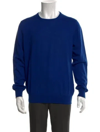 Pre-owned Fay Crew Neck Long Sleeve Pullover In Blue