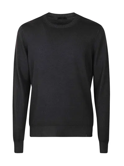 Fay Crew Neck Sweater In Black