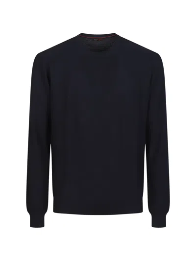 Fay Crew-neck Sweater In Blue