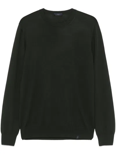 Fay Crew Neck Sweater In Green