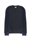 Fay Stitched X Crewneck Cotton Sweatshirt In Blue