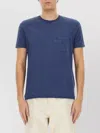 Fay Crew Neck T-shirt With Chest Pocket And Straight Hem