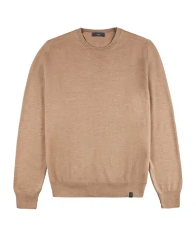Fay Crew-neck Wool Jumper In Nude