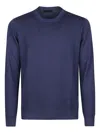Fay Crew-neck Wool Sweater In Blue