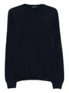 Fay Crew Neck Wool Sweater  In Blue