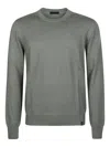 Fay Crew-neck Wool Sweater In Green
