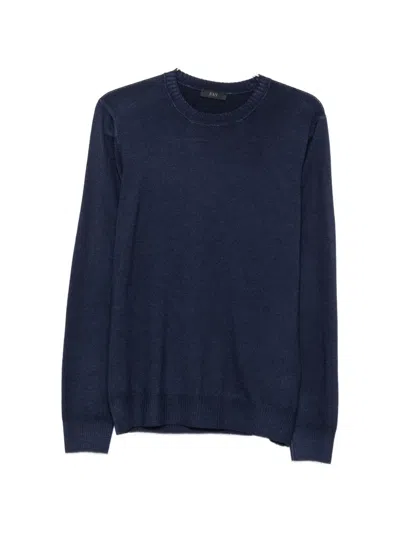 Fay Crew-neck Long-sleeve Sweater In Blue