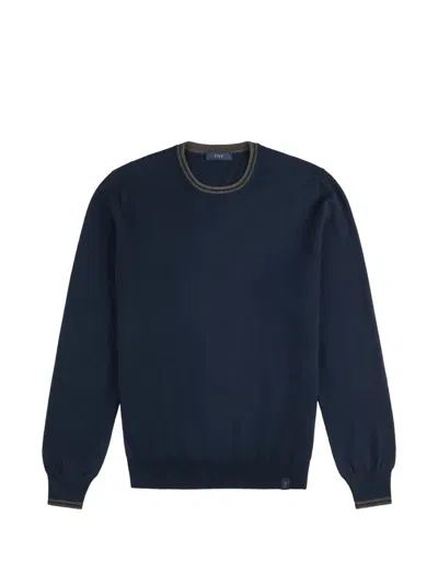 Fay Crew-neck Sweater In Blue