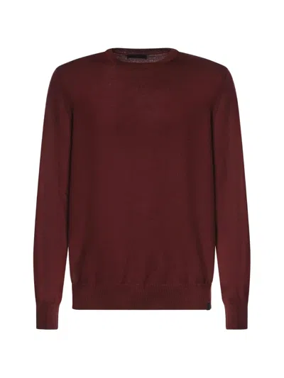 Fay Crew-neck Virgin Wool Sweater In Red