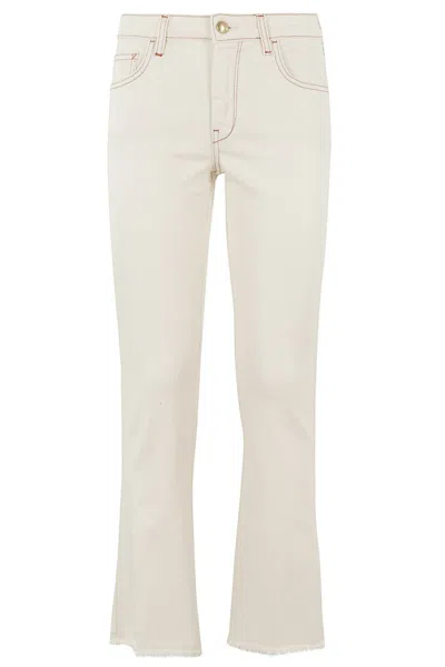 FAY FAY CROPPED FLARE DENIM PANTS