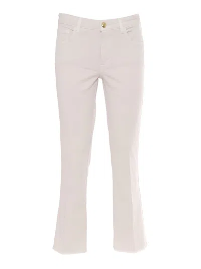 Fay Cropped Flared Hem Pants In Pink