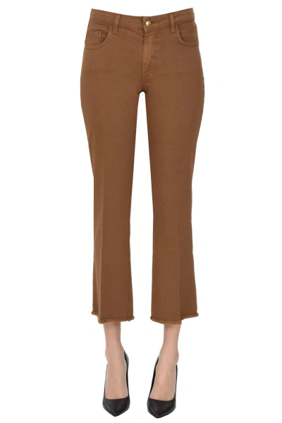 Fay Cropped Jeans In Brown