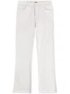 Fay Straight-leg Beige Pants With Flared Hem In Weiss