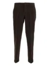 Fay Cuffed Cotton Trousers In Brown