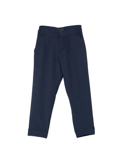 Fay Kids' Cuffed Trousers In Blue