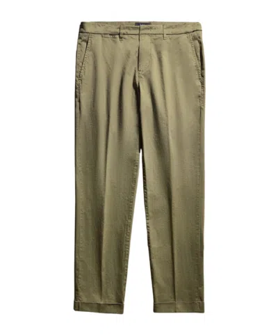 Fay Curled Cropped Pants In Green