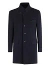 Fay Lobster-clasp Single-breasted Coat In Black