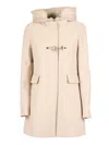 Fay Db Front Nylon Toggle Coat In White