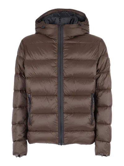 Fay Db Front Piuma Cappuccio In Brown