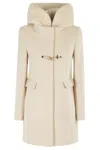 Fay Db Front Teddy Toggle Coat In Neutrals