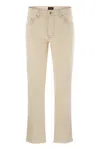 Fay Fitted Denim Jeans With Slight Flare Hem