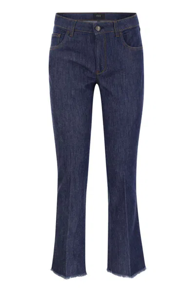 Fay Denim 5-pocket Trousers In Navy