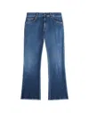 Fay Denim Blue Skinny Jeans With Frayed Hem