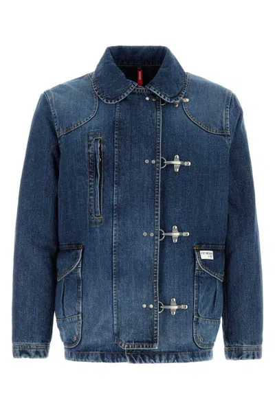 Fay Denim Jacket With 4 Hooks In Blue