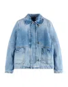 Fay Denim Jacket With Oversized Collar In Blue