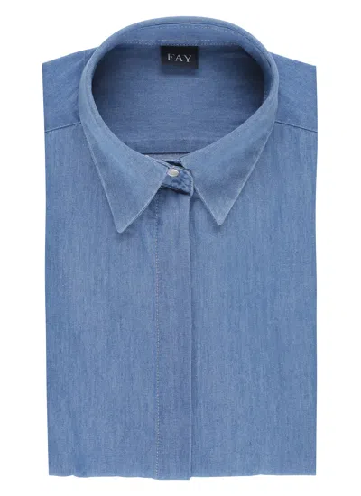 Fay Denim Shirt In Blue